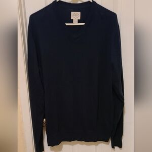 ST. JOHN'S BAY Men's Blue Long Sleeve V-Neck‎ Sweater - Size Large